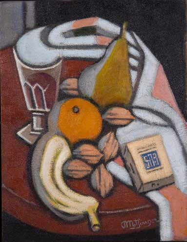 Banane, noix, orange et poire
